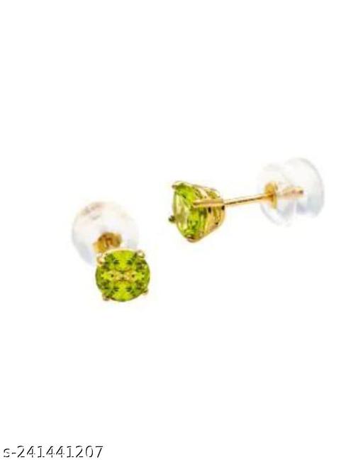 Peridot Earring with Natural Peridot Stone Astrological