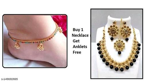 Ganpati-Black-Alloy-Jewellery-Set-And-Multicolor-Anklets-Free