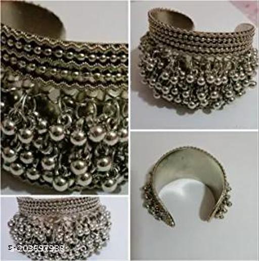 Peace7Jewel German Oxidised Silver Cuff Tribal Kada Traditional Antique Designer Kada Bangle Bracelet for Women and Girls