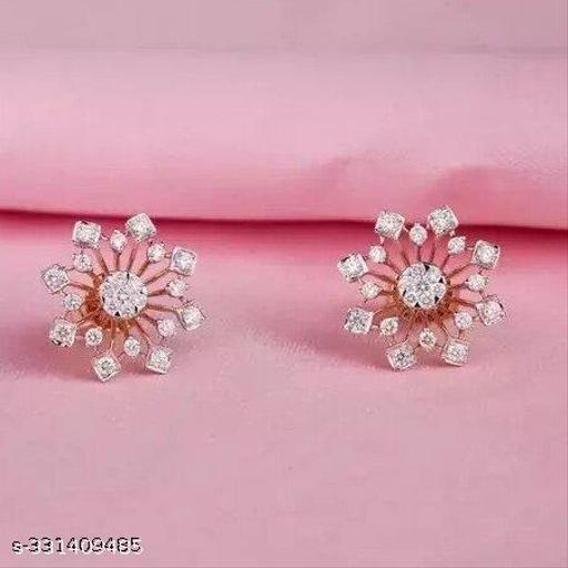 Trendy Rose Gold Plated AD Latkan Earring | earring | earrings | girls earrings | earrings set | earrings design | earring | earrings for womens | earrings for women | earrings set | earrings set under 100 | women earrings | earring offer