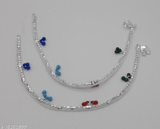 Anklet Payal Indian Traditional Ad Handmade Natural Plated Jewey for Womens Girls