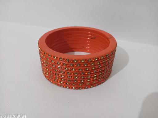 orange colour jaipuri bangles