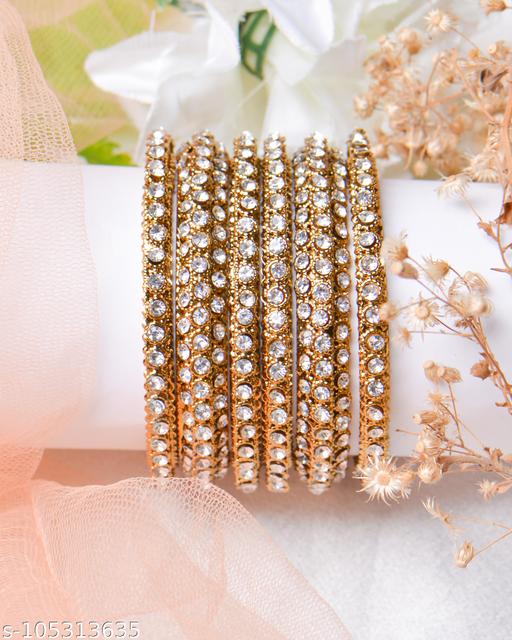 Shining And Fashionable Gold Plated Bangle Set With Multicolor Bangles Set for Women & Girls Pack Of 2