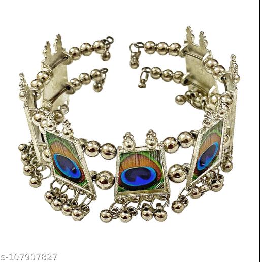 Ushaworks Oxidised Peacock print design bracelet for women & Girls (Pack of 1 )