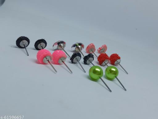 Navjai Stud Earring Articificial Jewellery Stud Tops Mix Design & Multi Shape Earring Stud Set for Women and Girls Multicolour Earring ( Pack of 30 )