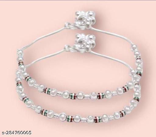 Silver Plated Bell Indian Anklets, Silver Plated Ankle Bracelet, Traditional Payal, Feet Jewellery