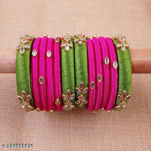 trendy silk thread bangles set