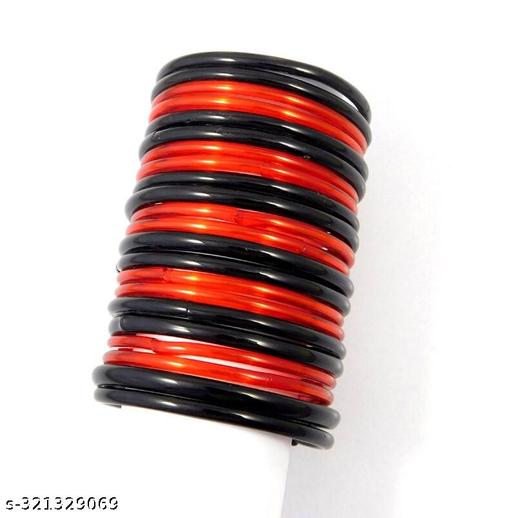 Plain Glass Bangles Multicolor, Glossy Look, Set of 24 Pcs