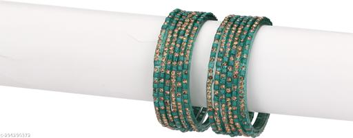 Party Fashion Glass Bangle/Kada Set -BF1