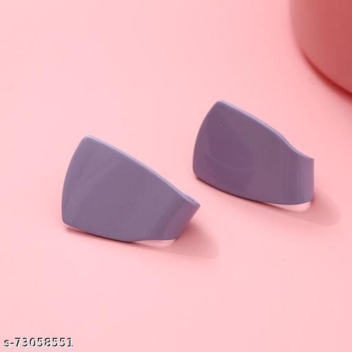 Stylish Purple Spray-painted Irregular Smooth-surface Earrings