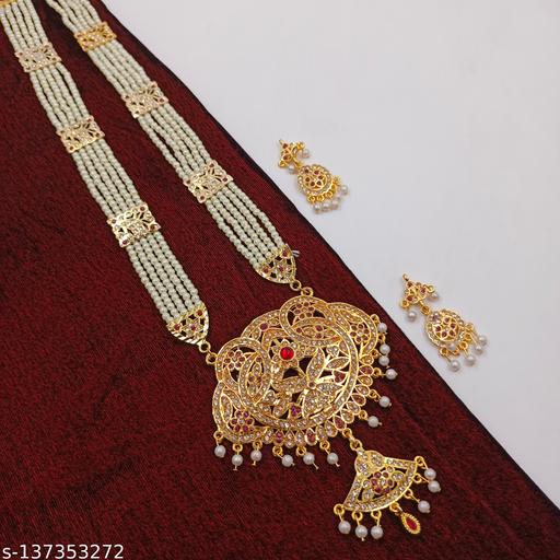 Gold-Plated-Traditional-Design-RANIHAR-Necklace-with-Earrings