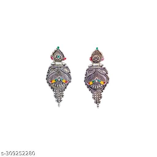 Silver-Oxidised-colorful-design-Necklace-with-Earring-Set-for-girls-and-women's