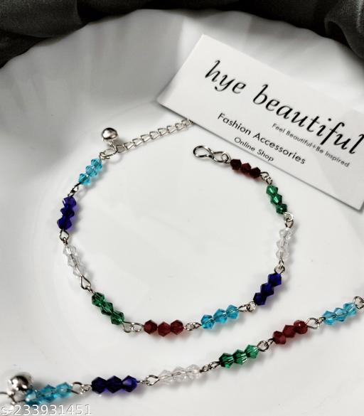 2Pcs(Pair) Bohemia Multi Colors Seed Beaded Ankle Bracelet Colorful Seed Beaded Charm Anklet For Summer