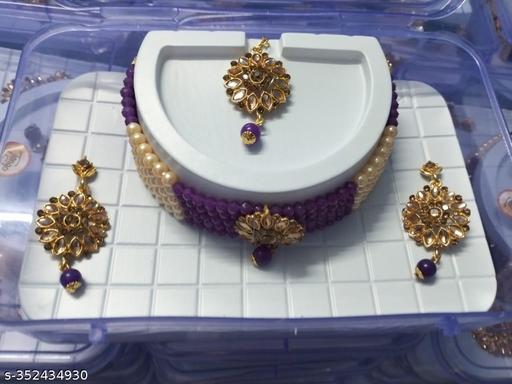 Purple-Queen-Art-Suraj-Jewellery-Set-With-Earring-And-Mangtikka