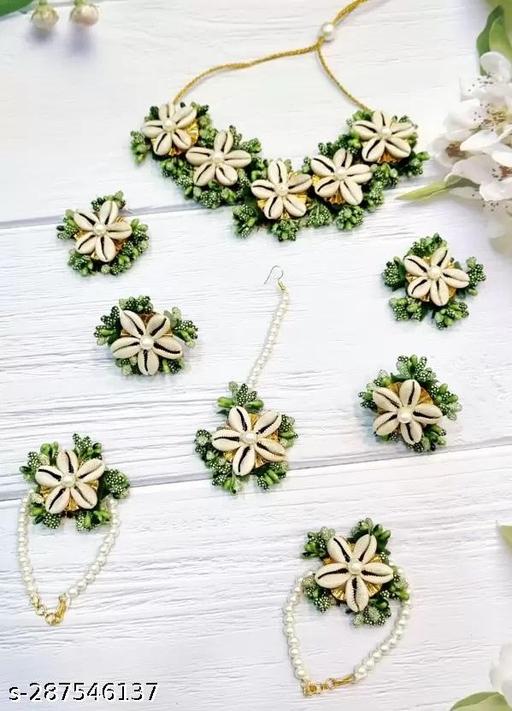 Fabric-Green-Jewel-Set-(Pack-of-1)