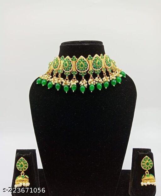 New-Radha-Krishna-Green-Colour-Jewellery-Set-1045