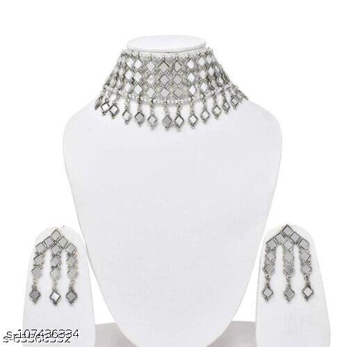 Feminine-Chunky-Mirror-Chocker-Jewellery-Set-For-Girls-and-Women.