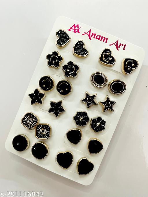 Pack of 12 Cifica Beautiful Flower earrings & studs