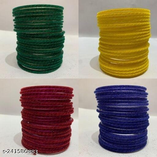 Nidhi Enterprise present Meesho Online Shopping-Lowest Prices, Great Quality glass velvet bangles in 4 trendy colours for Female’s ( pack of 96 bangles)