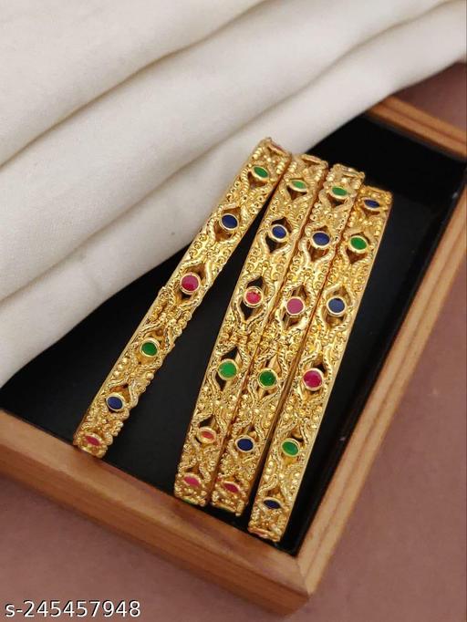 Multi Mina fancy Bangles 4 piece Daily wear