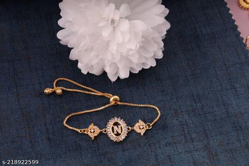 N American Diamond Alphabet Letter Hand Bracelet