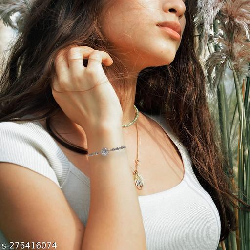 Syorica Jewellery Bracelets for Women Silver Plated Latest Crystal Bracelet Bangle for Girls and Women