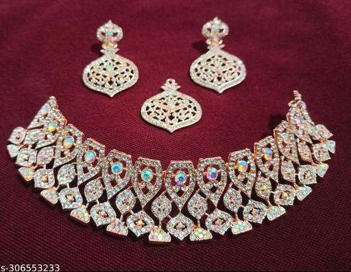 Party-wear-Austrian-Rose-Gold-Necklace-Set