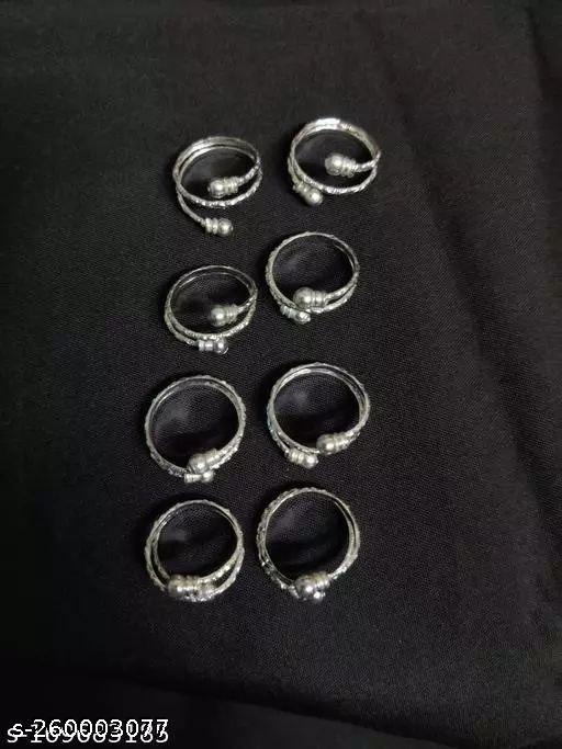 OXIDIZED NEW SILVER ALLOY FANCY TOE RING FOR GIRLS AND WOMAN ?ADJUSTABLE BICHHIYA LOVELY STYLISH TOE RING ALLOY SILVER PLATED TOE RING COMBO PACK
