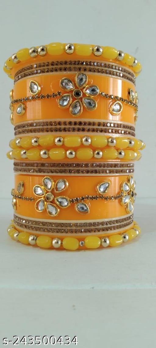 Rajputi flower Kundan Chooda set