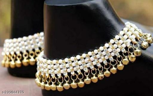 New Traditional white Moti and golden ghungru for women and girls stylish latest design