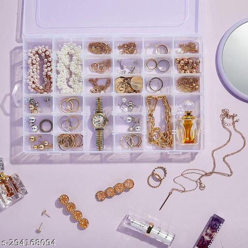 36 Grids Plastic Adjustable Earrings Jewelry Bead Box Holder Organizer Storage Container Case,Clear by lansue