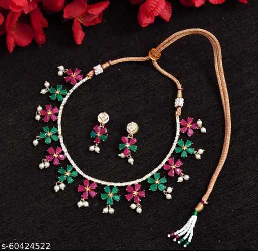 3767-multi flower necklace