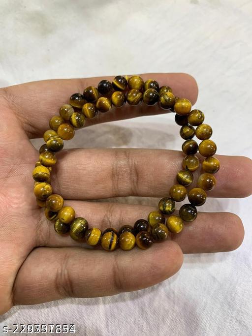 6mm yellow tiger eye natural agate stone bracelet