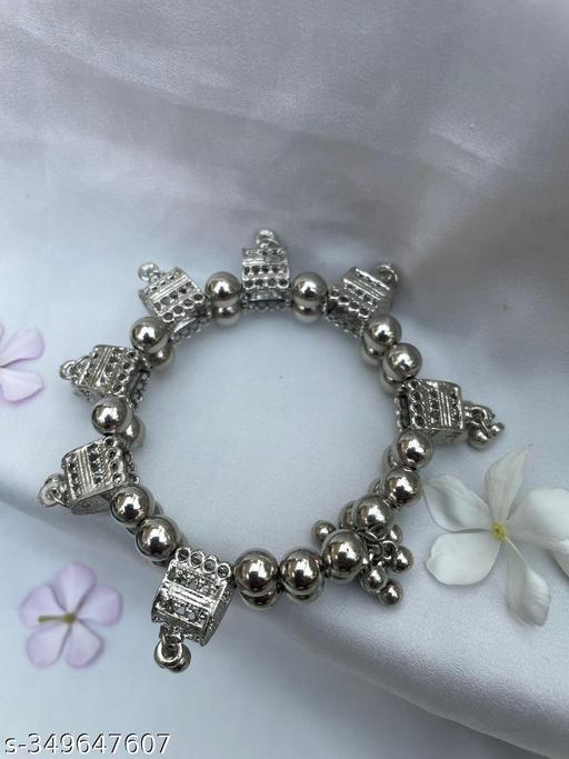 Oxidised Silver Banjara Adjustable Bracelet For Girls and Women
