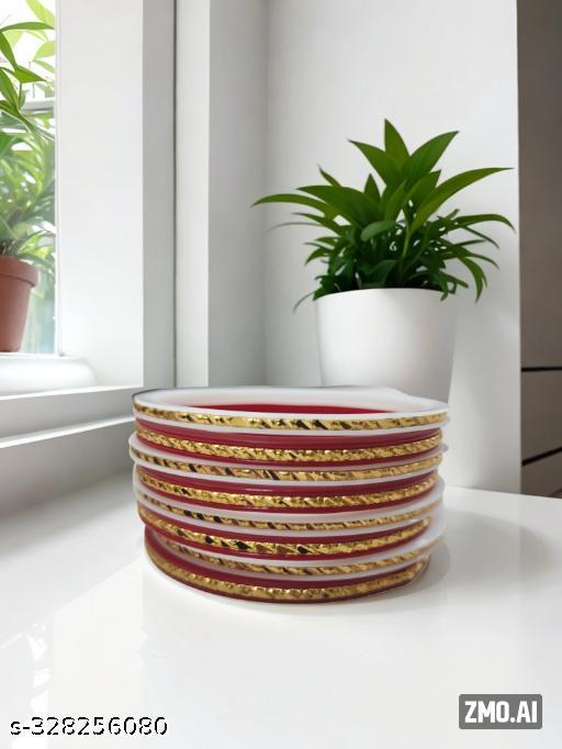 Women's Shakha Pola Bangles (Set of 8)
