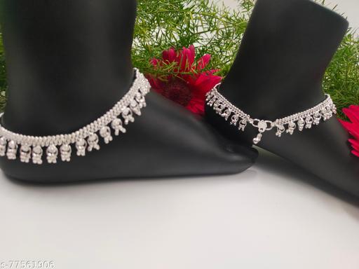 Silver plated anklets