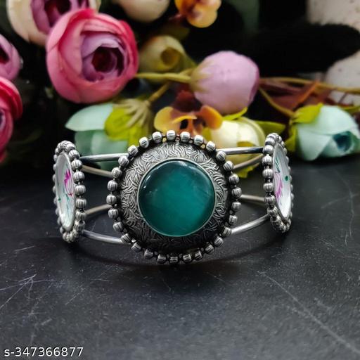 Replica Polish Hand Painted Cuff Bangle With Monalisa Stone