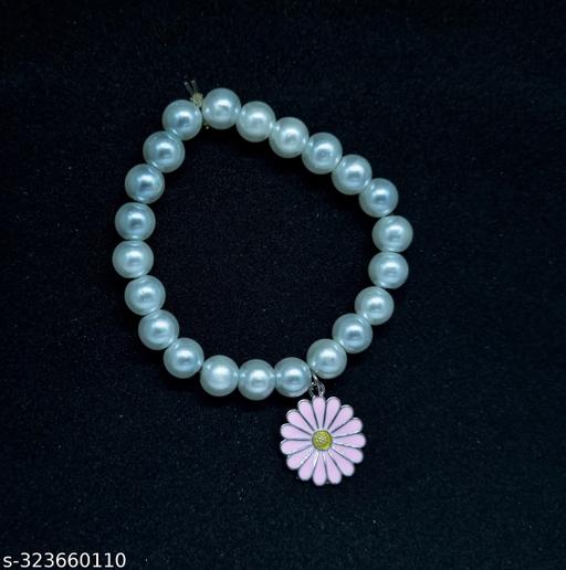 Sassyvilla Moti bracelet for girls pearls bracelets for women Pearl floral pendent