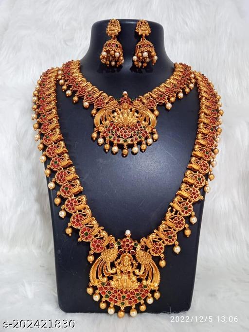 Kush-Enterprises-Alloy-Gold-Plated-Multicolor-Adjustable-Necklace-&-Earrings