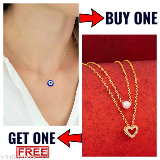 Trandy-Evil-Eye-Combo-Necklace-Chain-For-Women,Girls
