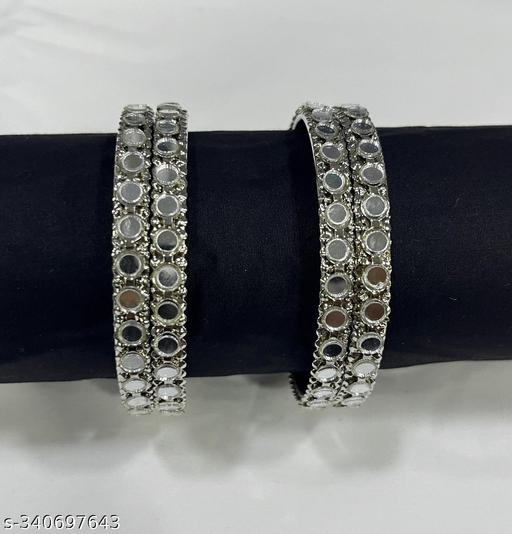 KUNDAN SILVER BANGLES