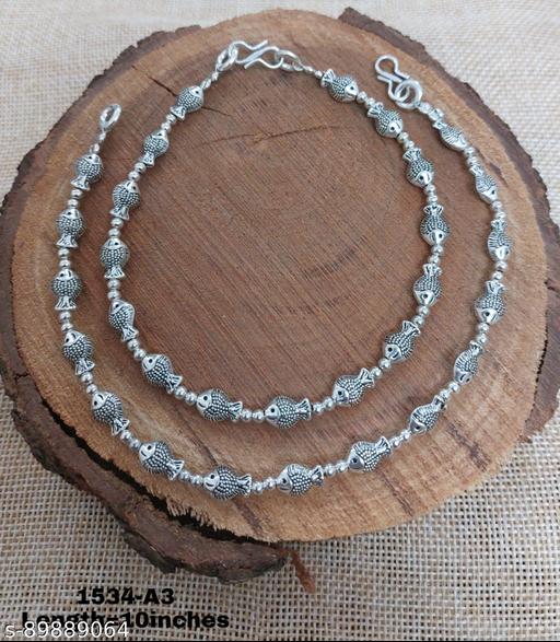 TRENDING GERMAN SILVER BEADED ANKLET FOR GIRLS AND WOMENS / LENGTH=10INCHES / ANKLETS / GIRLS ANKLET/ WOMENS ANKLET / TRENDING ANKLET/ ANKLET / PAYAL