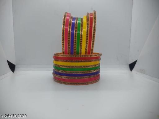 Multicolor Fancy Bangles (Set of 22)