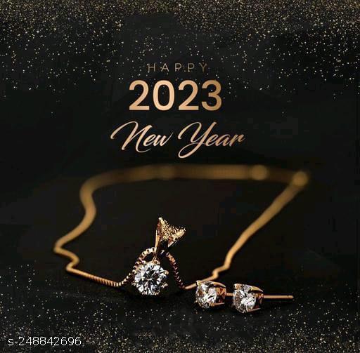 RIWAAH-CREATIONS-Women's-daily-wear-ad-diamonds-gold-plated-pendant-chain-Jewellery-Set