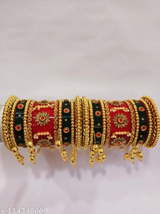 Anupama serial new trend havvy jhumka latkan chuda styile bangles set hand crafted stone kundan work for Bridal Ladies girls