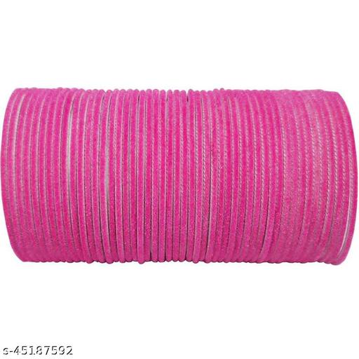 Non-Precious Metal Base Metal with Velvet worked Glossy Finished Bangle Set For Women and Girls (Purple)