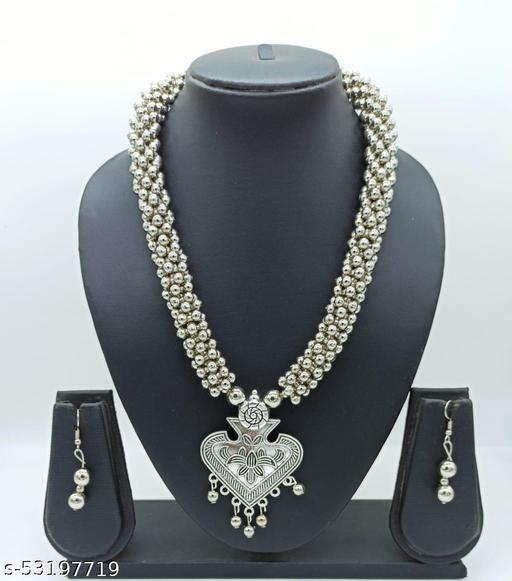 JEWELSHADI-OXODISED-NAVRATRI-FESTIVE-SILVER-NECKLACE-SET