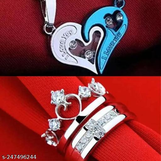 Unisex-Stainless-Steel-I-Love-You-Broken-Heart-Locket-couple-chain-pendent-and-ring(blue-silver)
