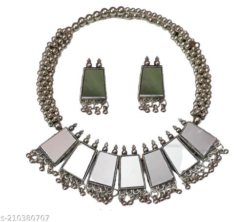 Paninaro-Latest-Traditional-Mirror-Design-Oxidised-Silver-Jewelly-Afghani-Choker-Necklace-Set-for-Girls