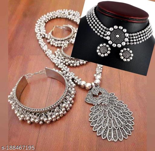 The-1st-choice:Beautiful-Oxidised-Necklace-&-earrings-Women-and-Girls